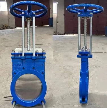 Válvula guilhotina manual de ferro dúctil